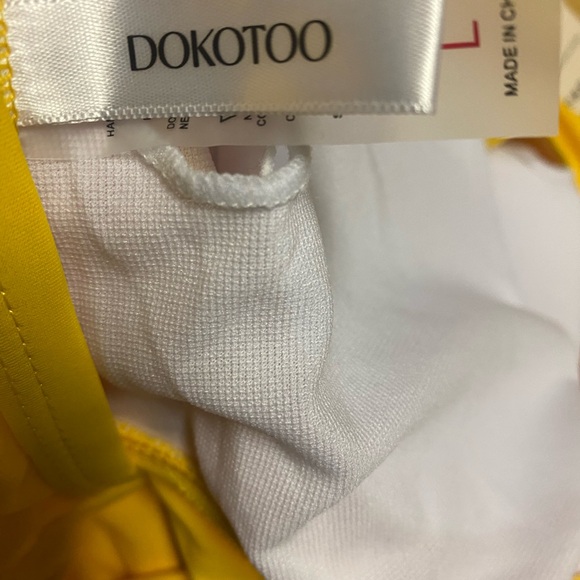 Women’s Yellow Wrap Criss Cross Back Tie Knot Bikini Top Size L Swimwear Beach - Picture 6 of 10